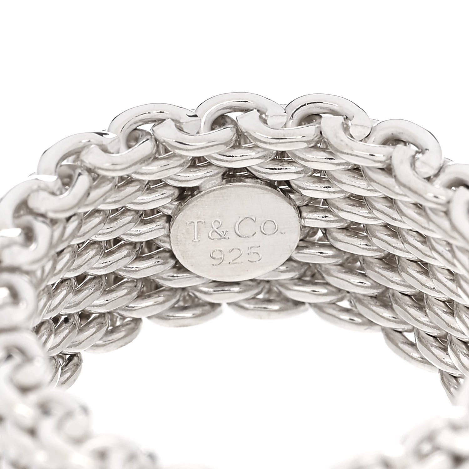 Tiffany Sterling Silver Somerset Mesh Ring 53 6.25 4 of 5