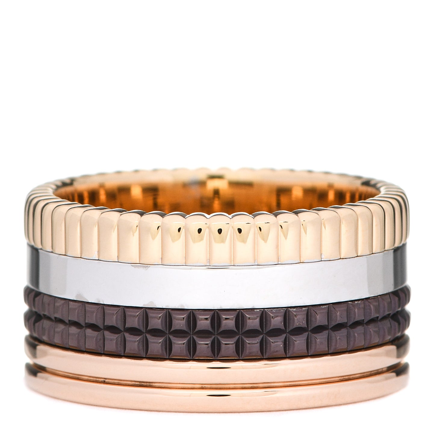 18K Pink Yellow White Gold PVD Large Quatre Classique Ring 59 8.75