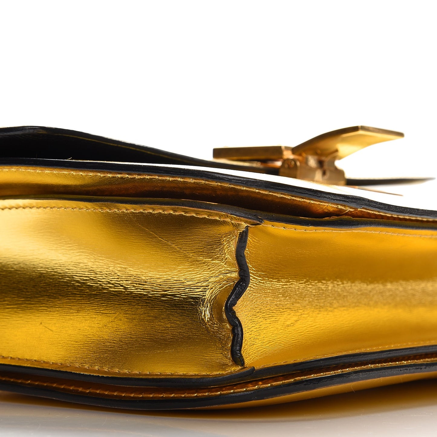 Metallic Box Calfskin Medium Classic Box Flap Bag Gold