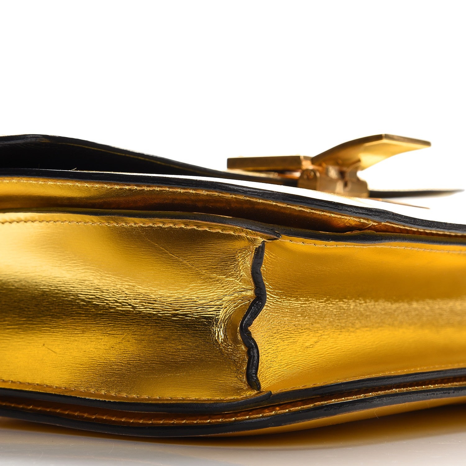 Celine Metallic Box Calfskin Medium Classic Box Flap Bag Gold 10 of 12