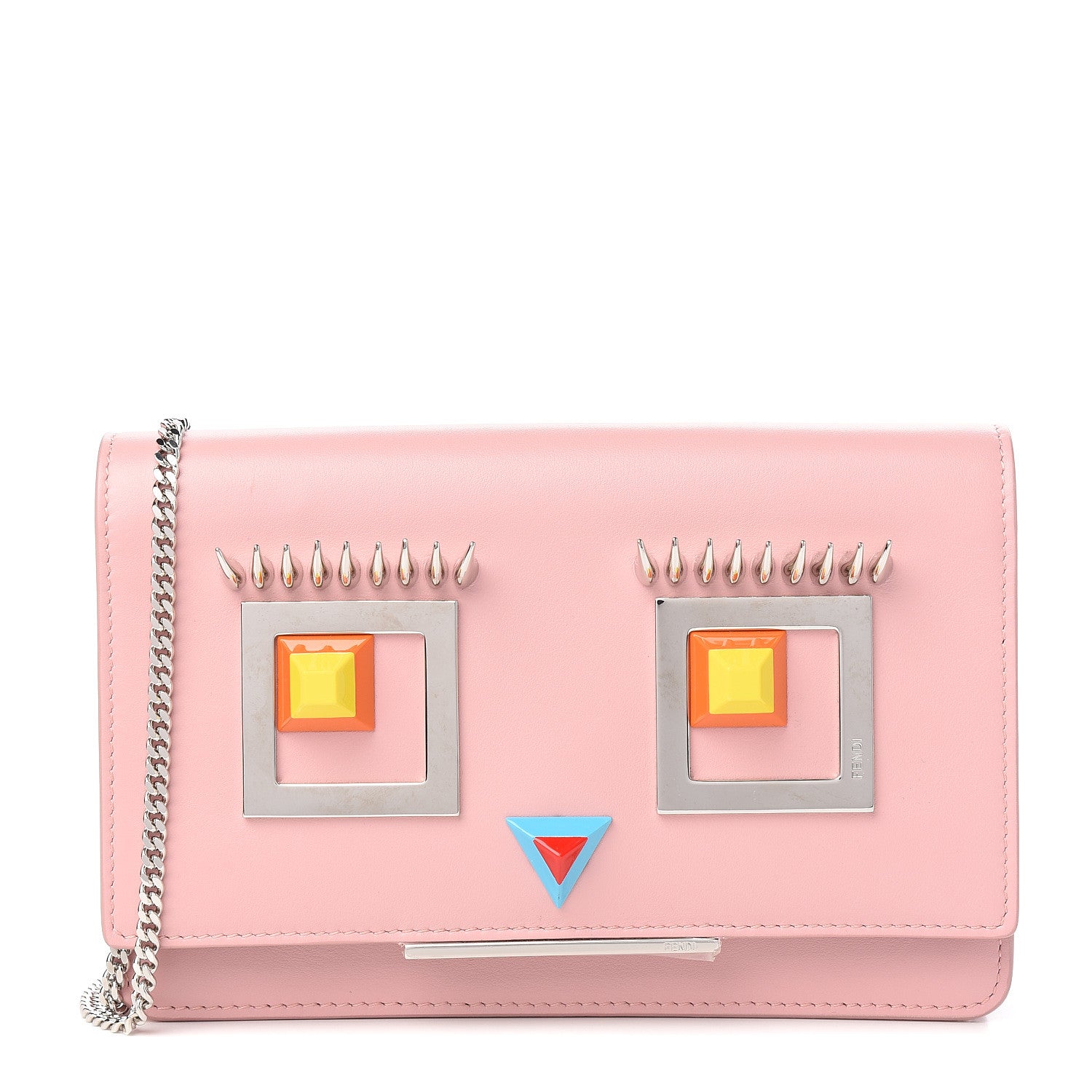 Fendi Vitello Century Hypnoteyes Tube Wallet On Chain Bubblegum 1 of 8