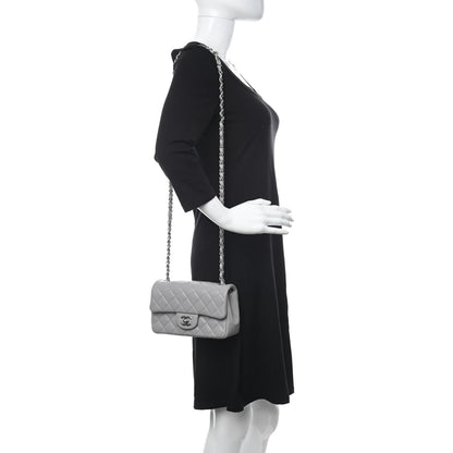 Chanel Lambskin Quilted Mini Rectangular Flap Grey 2 of 9