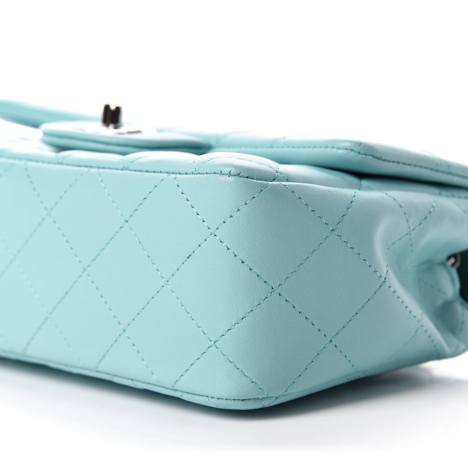 Chanel Lambskin Quilted Mini Rectangular Flap Light Blue 7 of 11