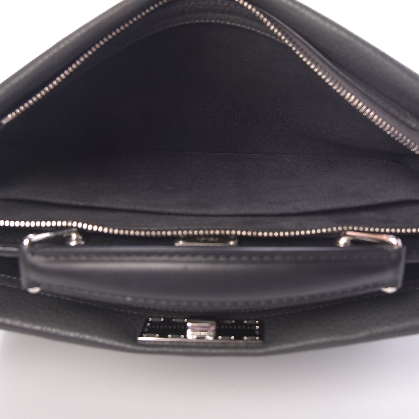 Calfskin FF Inlay Large Peekaboo Iconic Fit Satchel Asfalto