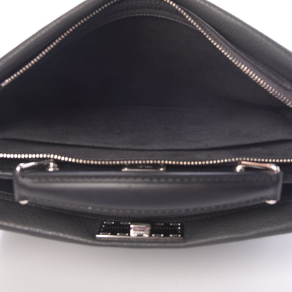 Fendi Calfskin FF Inlay Large Peekaboo Iconic Fit Satchel Asfalto 6 of 13