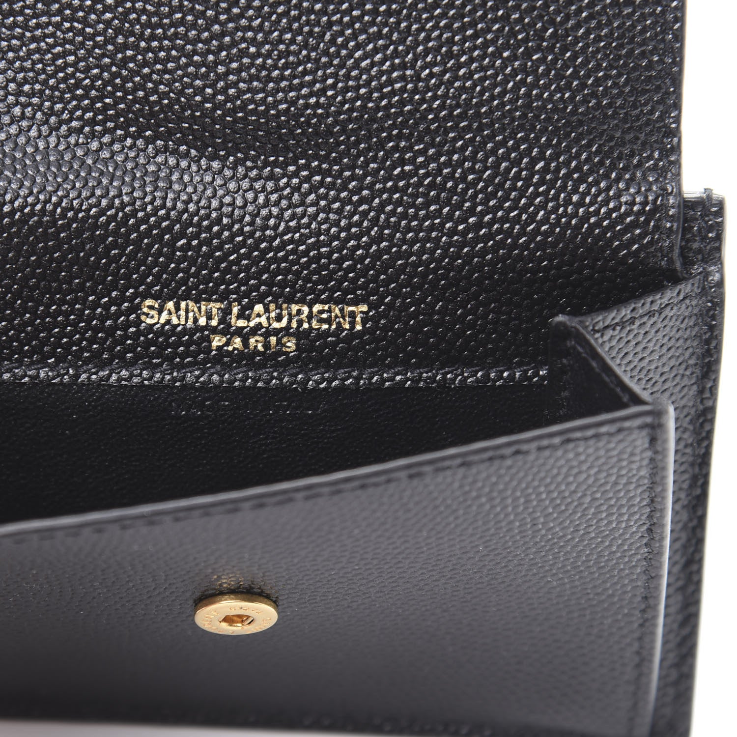 Saint Laurent Grain De Poudre Uptown Monogram Card Case Black 6 of 8