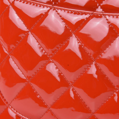 Chanel Patent Quilted Jumbo Double Flap Red 9 of 12