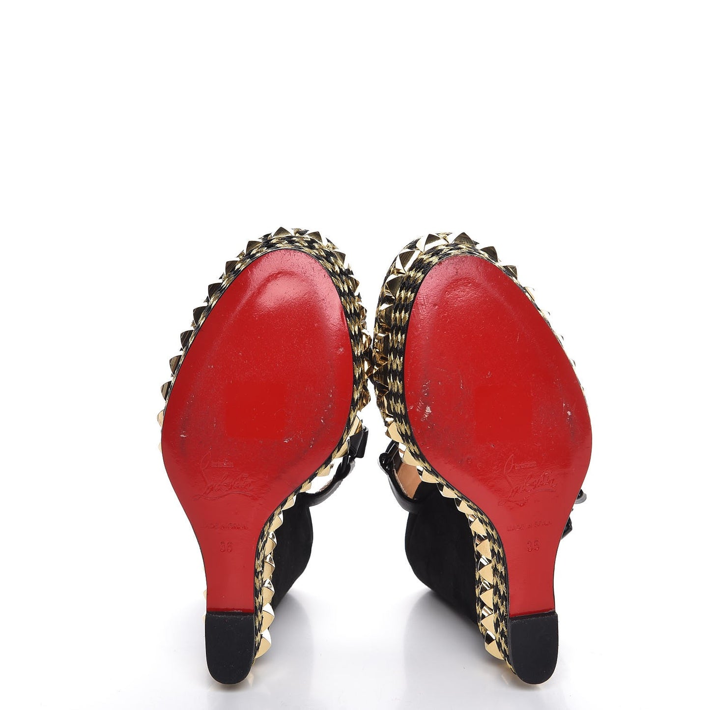 Suede Rope Cataclou 140 Wedge Sandals 36 Black Gold