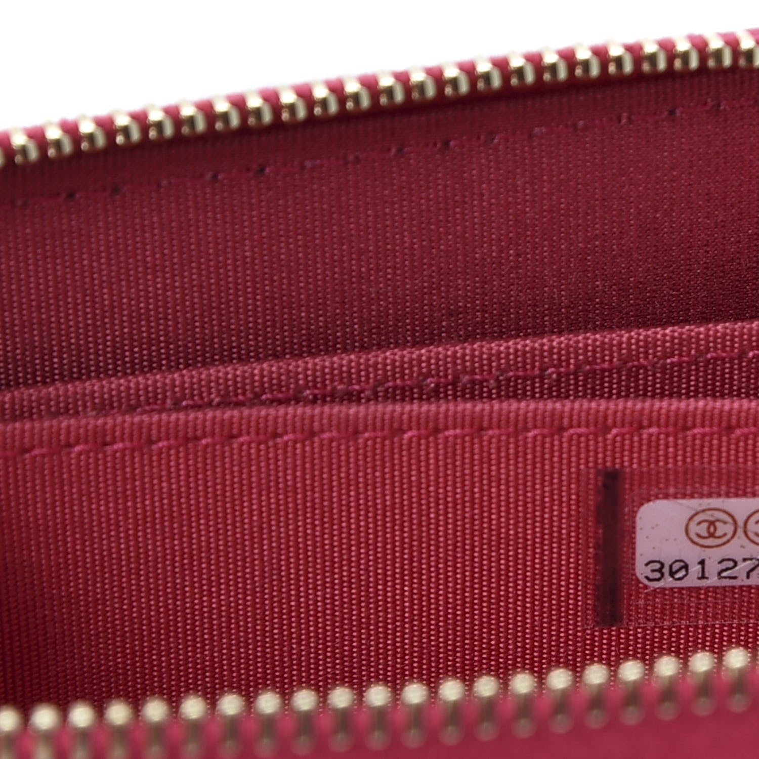 Chanel Goatskin Quilted 19 Zip Around Coin Purse Wallet Dark Pink 8 of 9