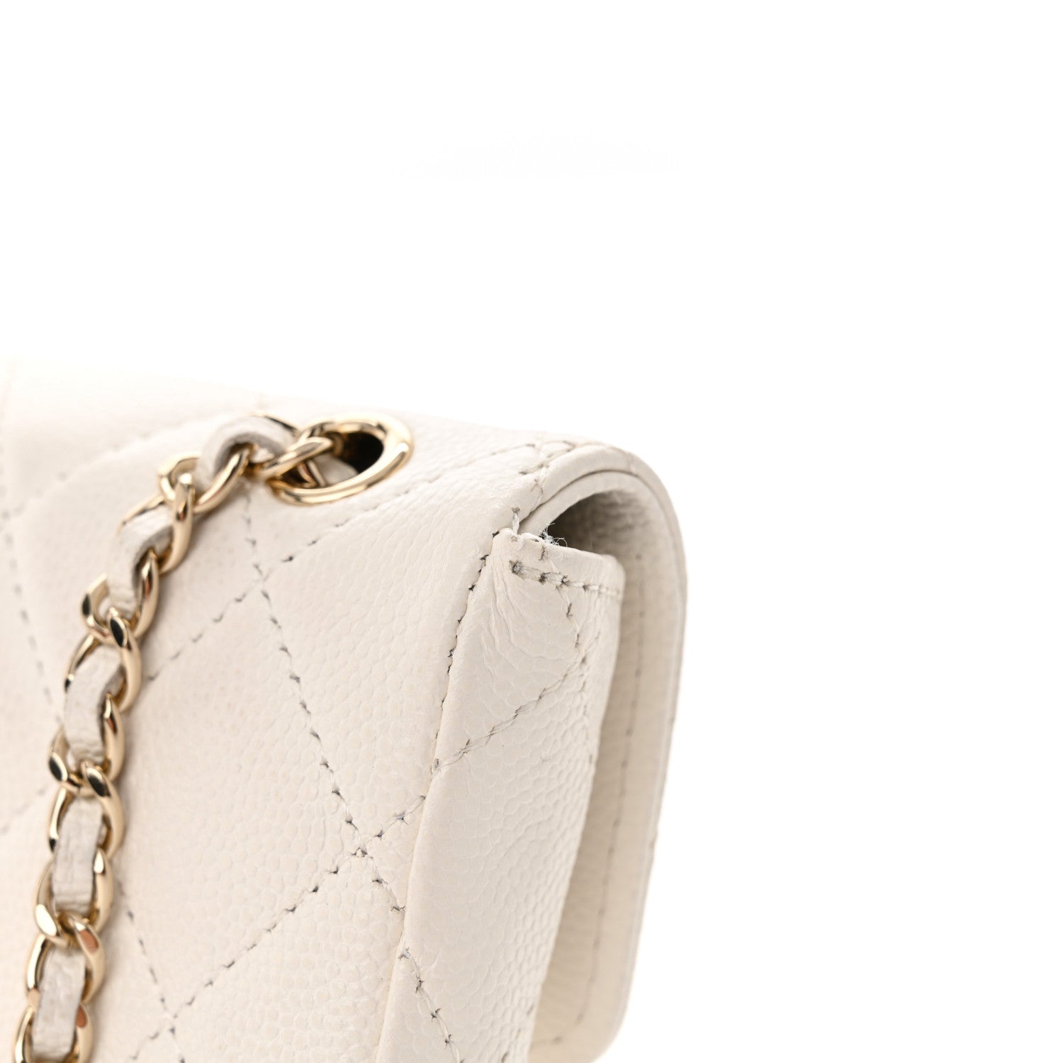 Chanel Caviar Quilted Mini Chain Belt Bag White 11 of 11