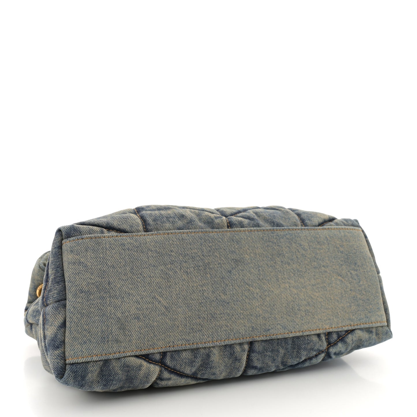 Denim Quilted Small Loulou Puffer Monogram Chain Satchel Blue Cinnamon