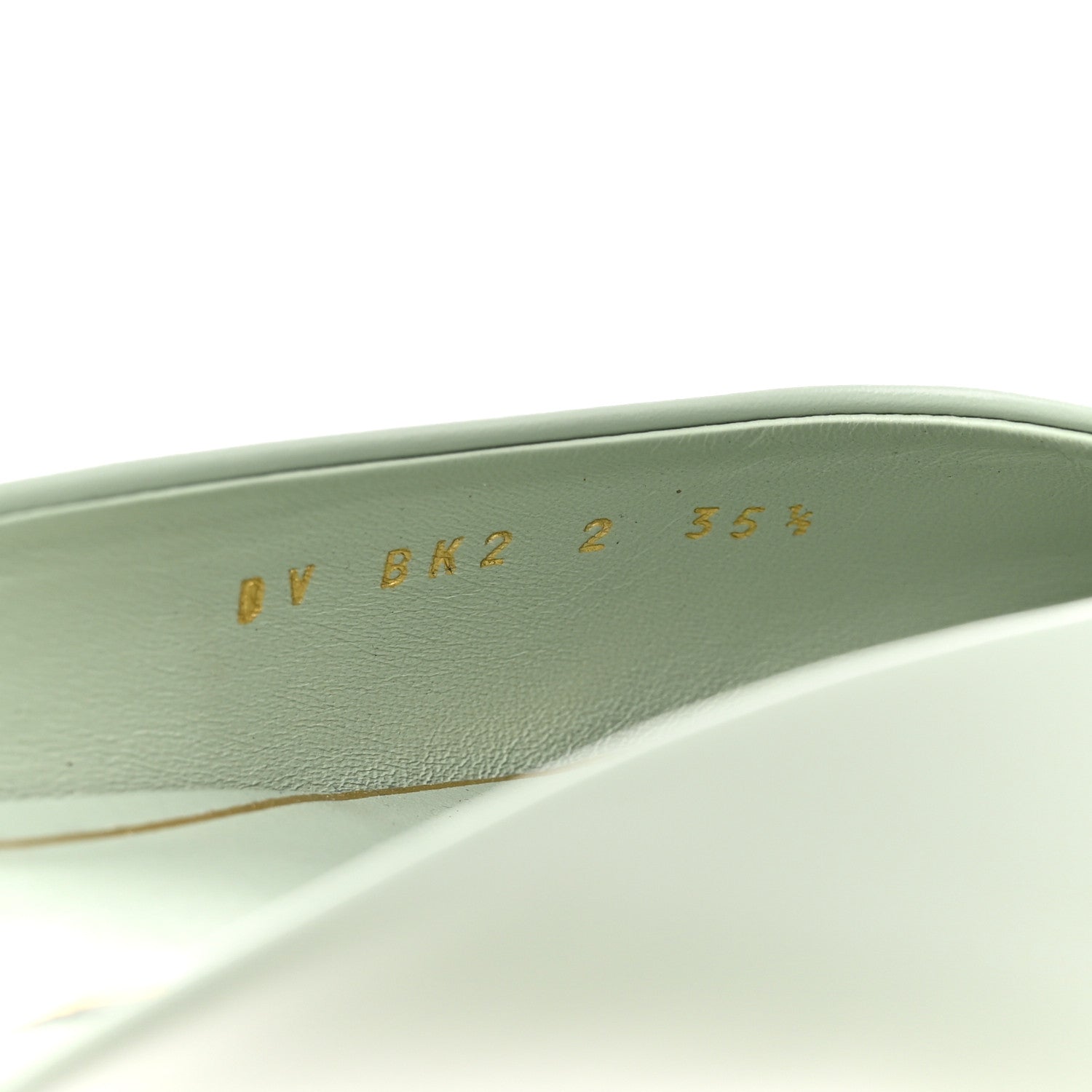 Valentino Garavani Calfskin Roman Stud Pointed Flat Mules 35.5 Light Green 6 of 7