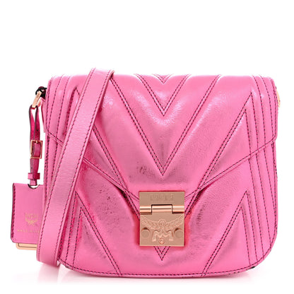 MCM Metallic Calfskin Quilted Patricia Crossbody Bag Viva Lila 1 of 12