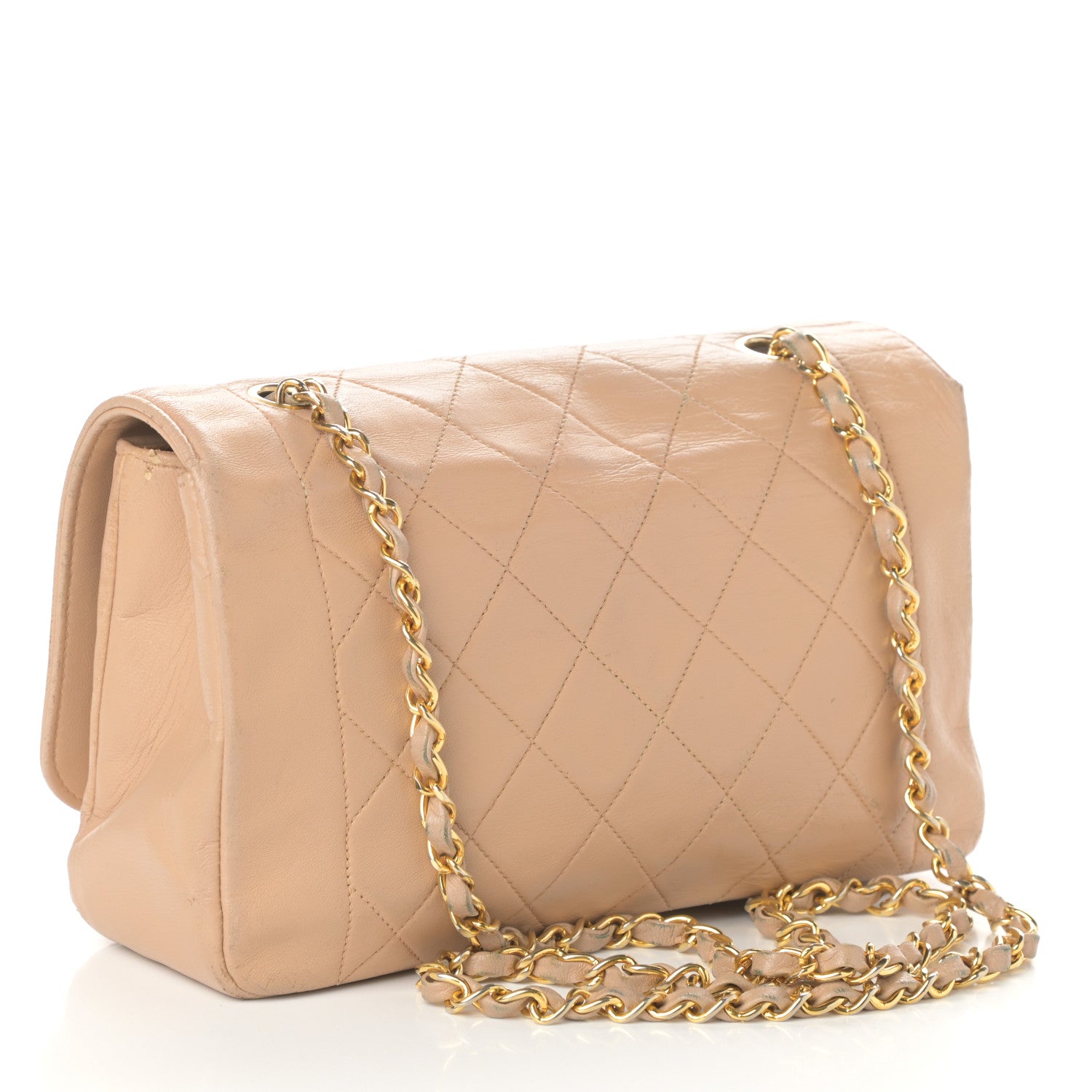 Chanel Lambskin Quilted Medium Single Flap Beige 3 of 10
