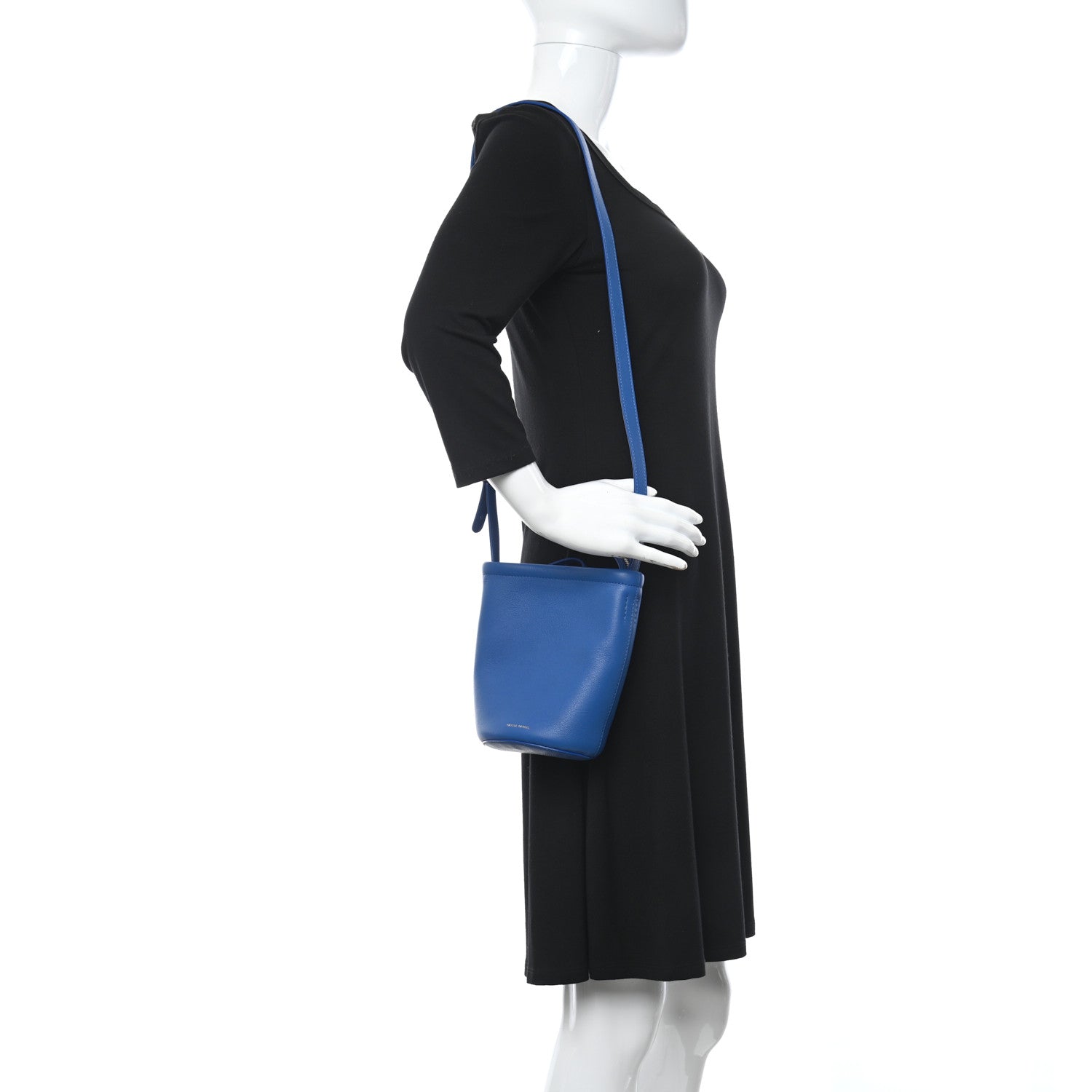 Mansur Gavriel Pebbled Calfskin Mini Zip Bucket Bag Elettrico 2 of 9