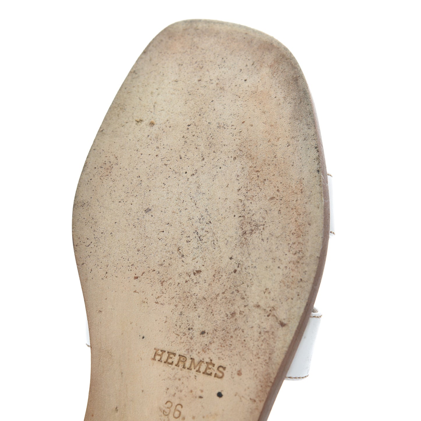 Box Calfskin Oran Sandals 36 White