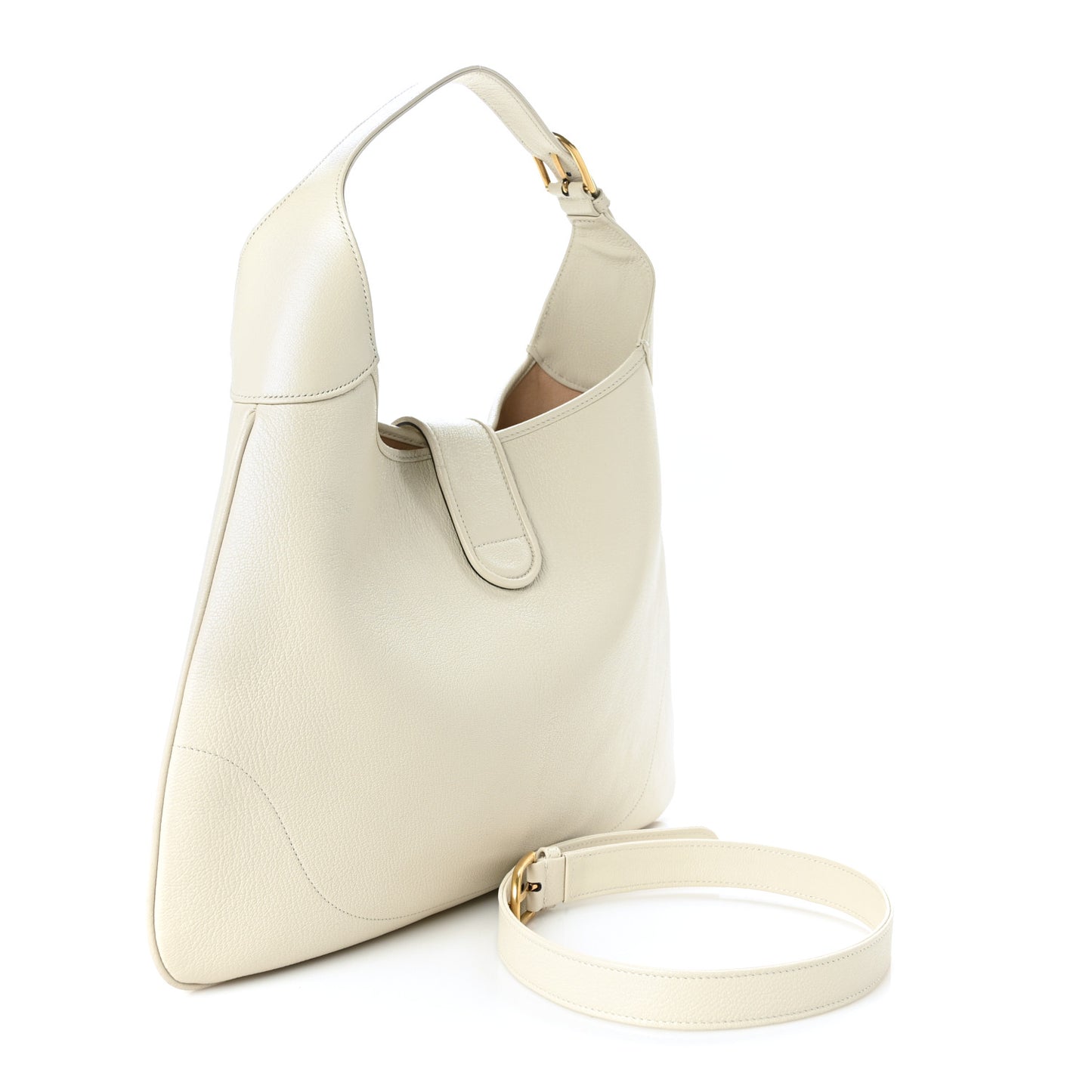 Goatskin Large Aphrodite Shoulder Bag Mystic White