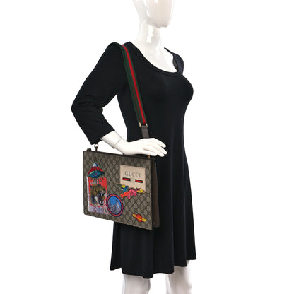Gucci GG Supreme Monogram Courrier Crossbody Messenger Clutch 2 of 9
