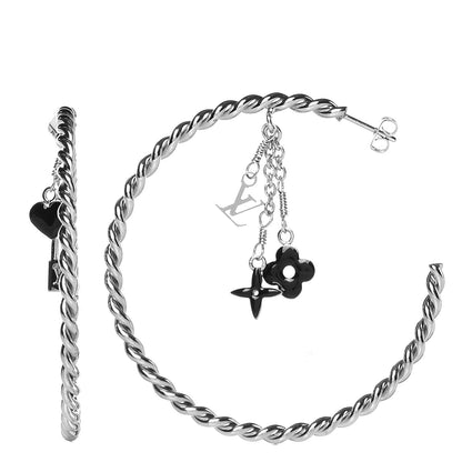 Louis Vuitton Sweet Monogram Creole Hoop Earrings Silver 1 of 3
