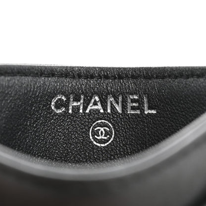 Chanel Pearly Lambskin Quilted Card Holder So Black 7 of 9
