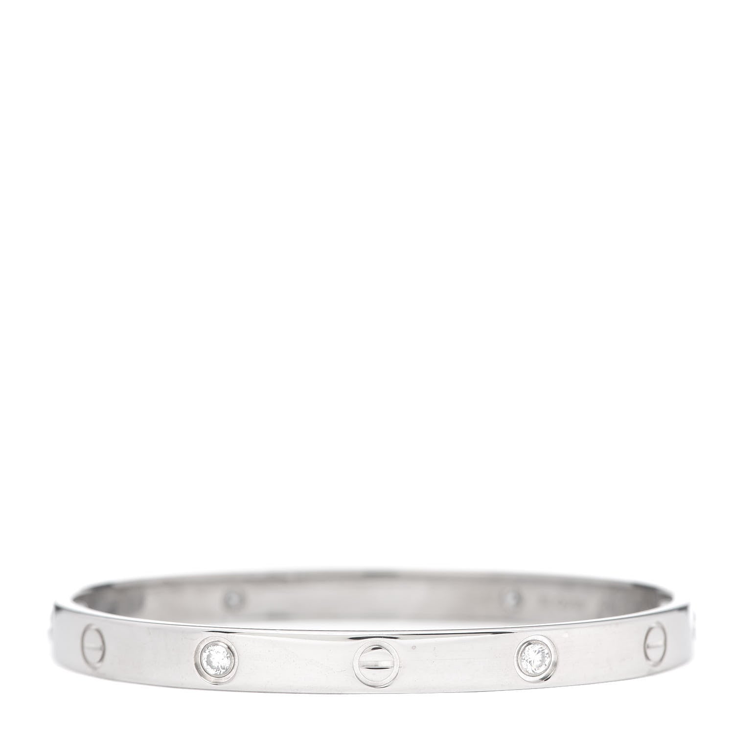 Cartier 18K White Gold 4 Diamond LOVE Bracelet 18 1 of 7