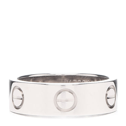 Cartier 18K White Gold 5.5mm LOVE Ring 49 4.75 1 of 4