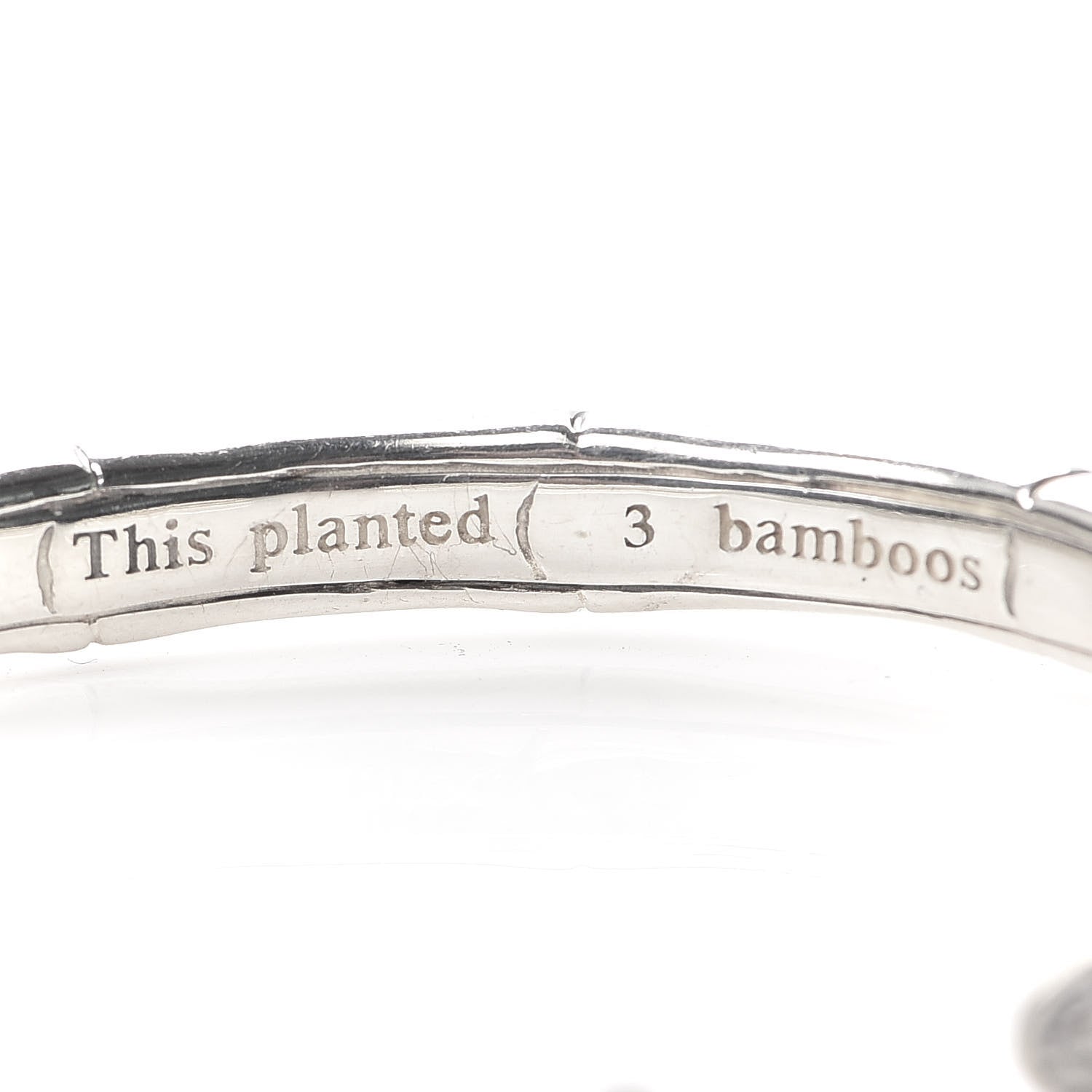John Hardy Sterling Silver White Sapphire Bamboo Kick Cuff Bracelet 3 of 4