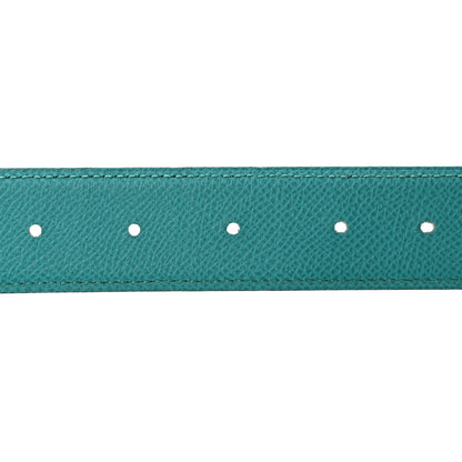 Hermes Swift Epsom 32mm H Belt 85 34 Gold Bleu Paon 3 of 8