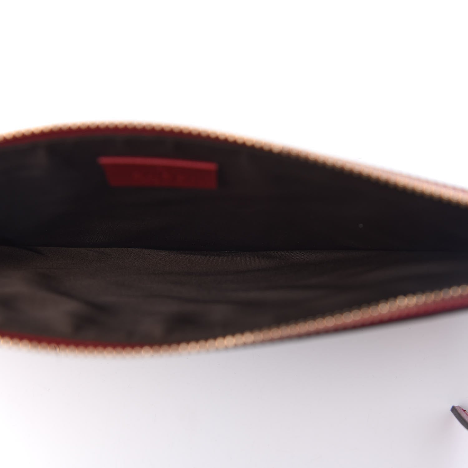 Gucci GG Supreme Monogram Tian Large Zip Pouch Beige Multicolor Red 4 of 11