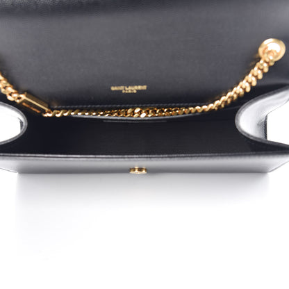Saint Laurent Grain De Poudre Medium Classic Monogram Kate Satchel Black 5 of 10