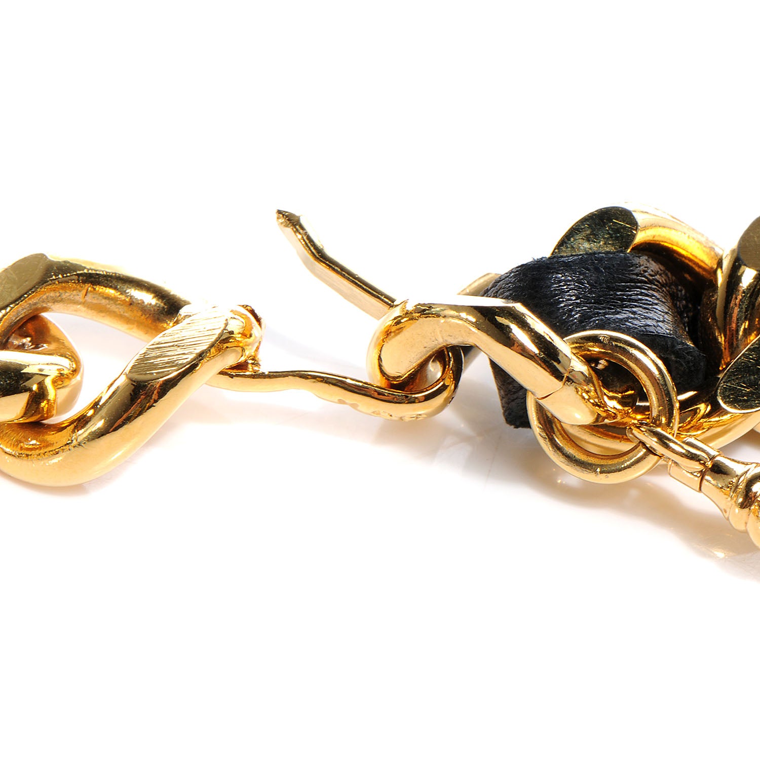 Chanel Leather Gold Chain Link Medallion Belt Black 6 of 6