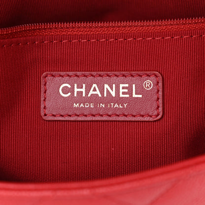 Chanel Shiny Caviar Quilted Small Chain Melody Flap Red 6 of 9