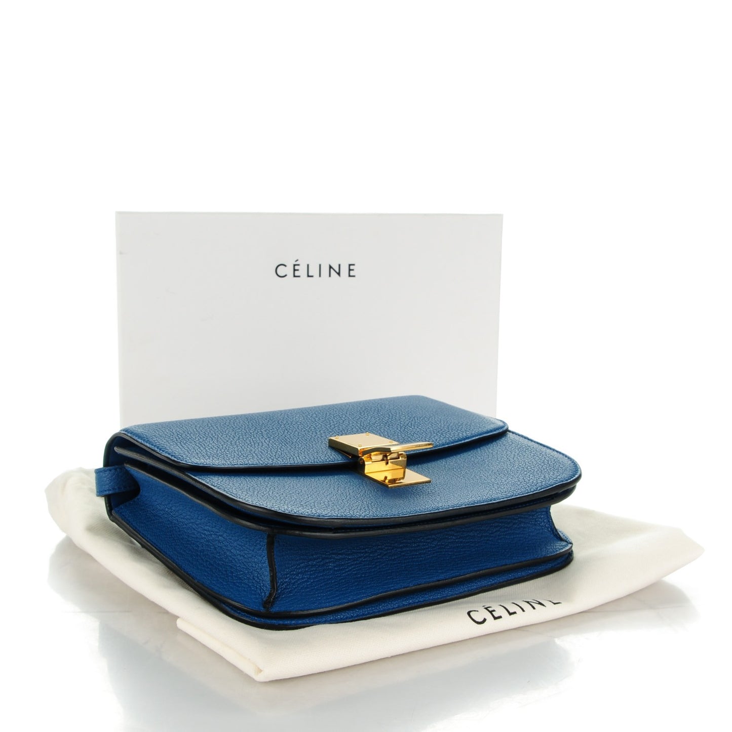 Goatskin Medium Classic Box Flap Bag Sea