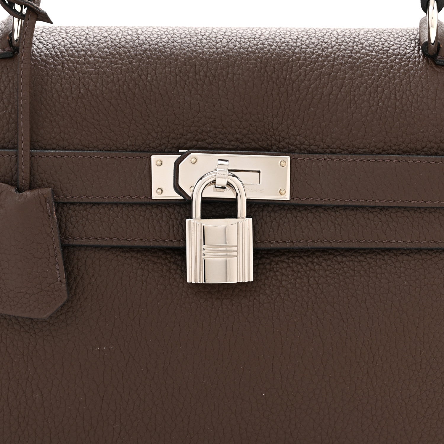 Hermes Taurillon Clemence Shoulder Kelly 40 Cafe 8 of 14