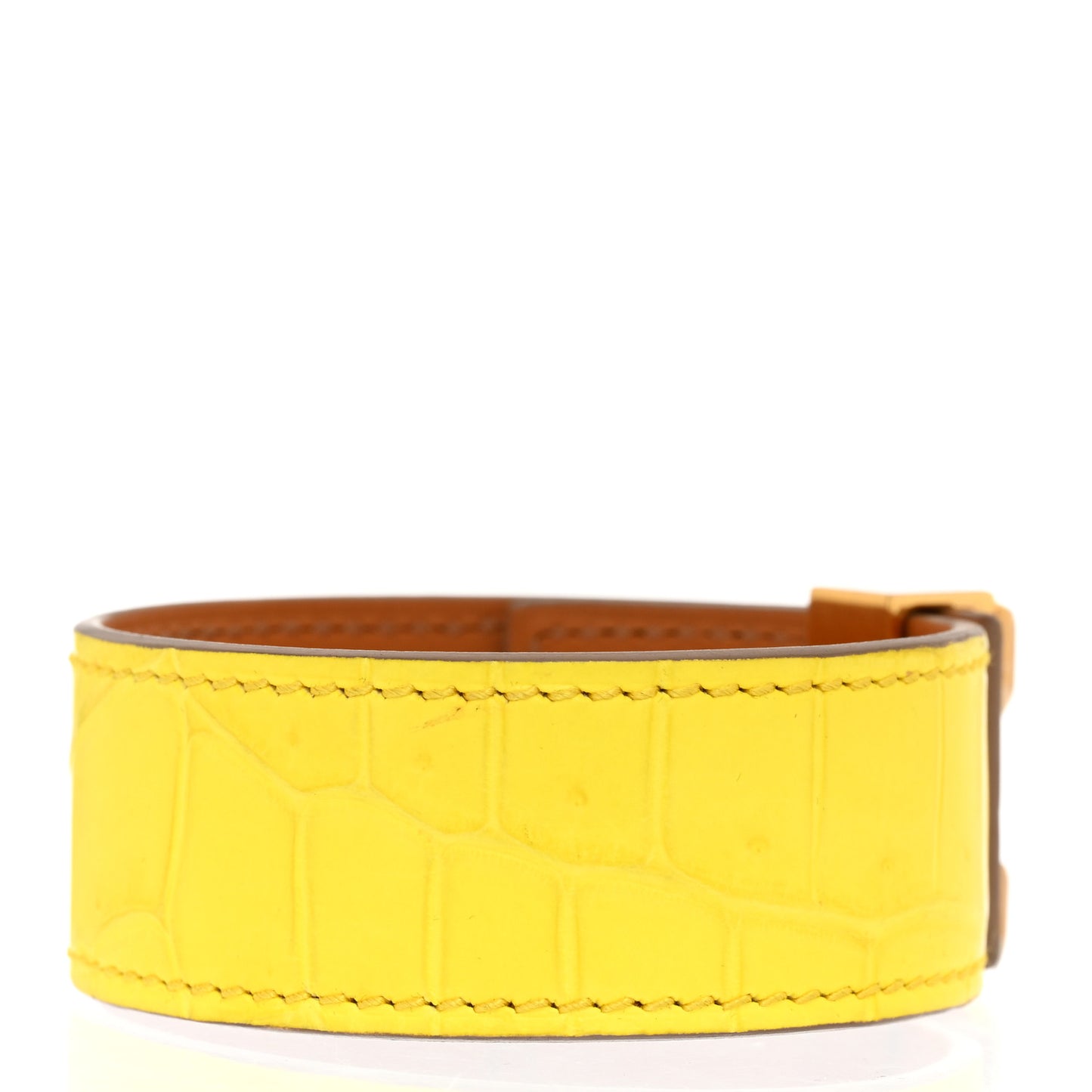 Matte Niloticus Crocodile Collier de Chien CDC 24 Bracelet T3 Jaune Citron