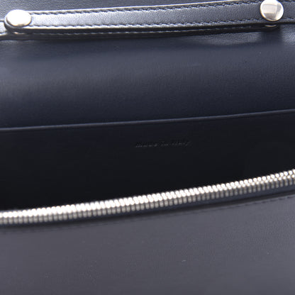 Celine Smooth Lambskin Frame Evening Chain Clutch Beige Black 8 of 9