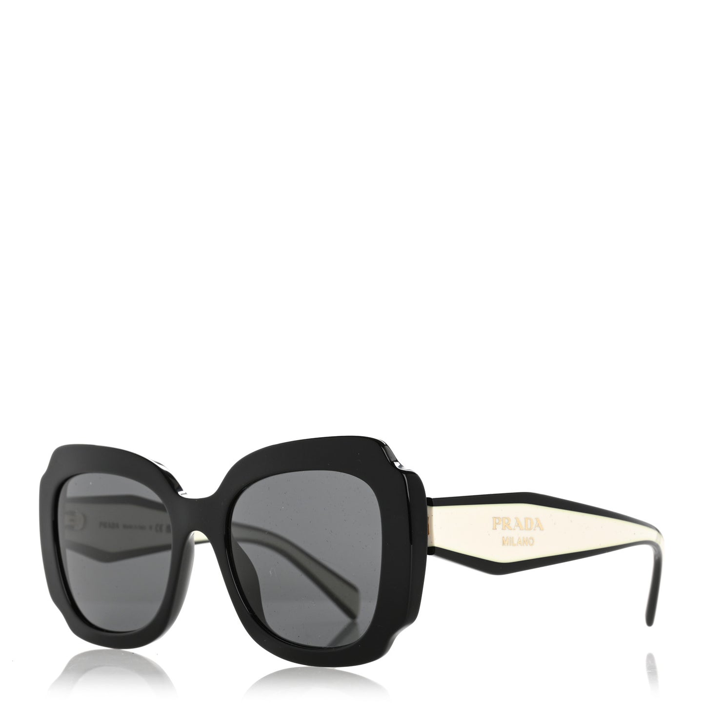 Acetate Square Sunglasses SPR 16Y White Dark Grey