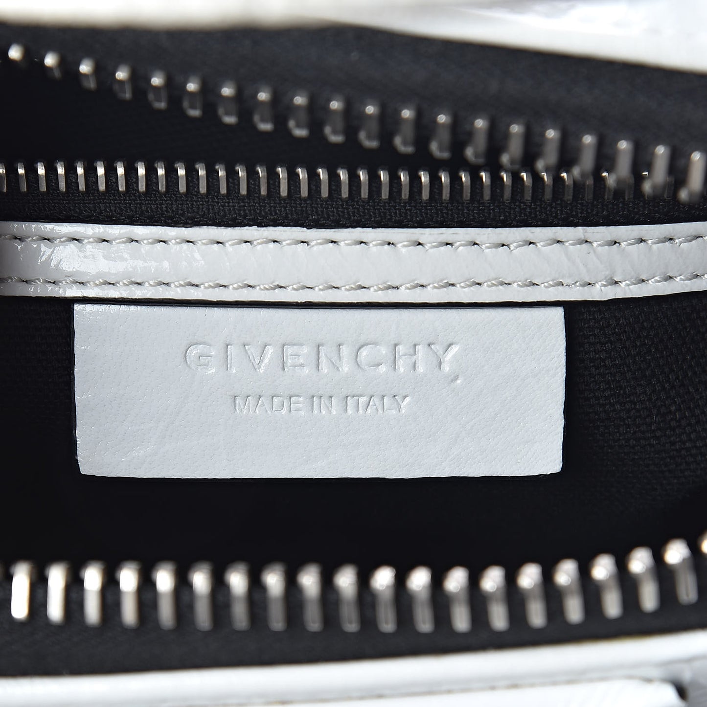 Crinkled Patent Calfskin Mini Antigona White