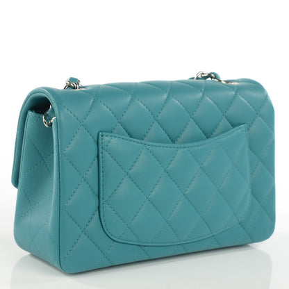 Chanel Lambskin Quilted Mini Rectangular Flap Turquoise 3 of 8