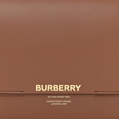 Burberry Smooth Calfskin Two Tone Small Grace Bag Malt Brown Black 8 of 10