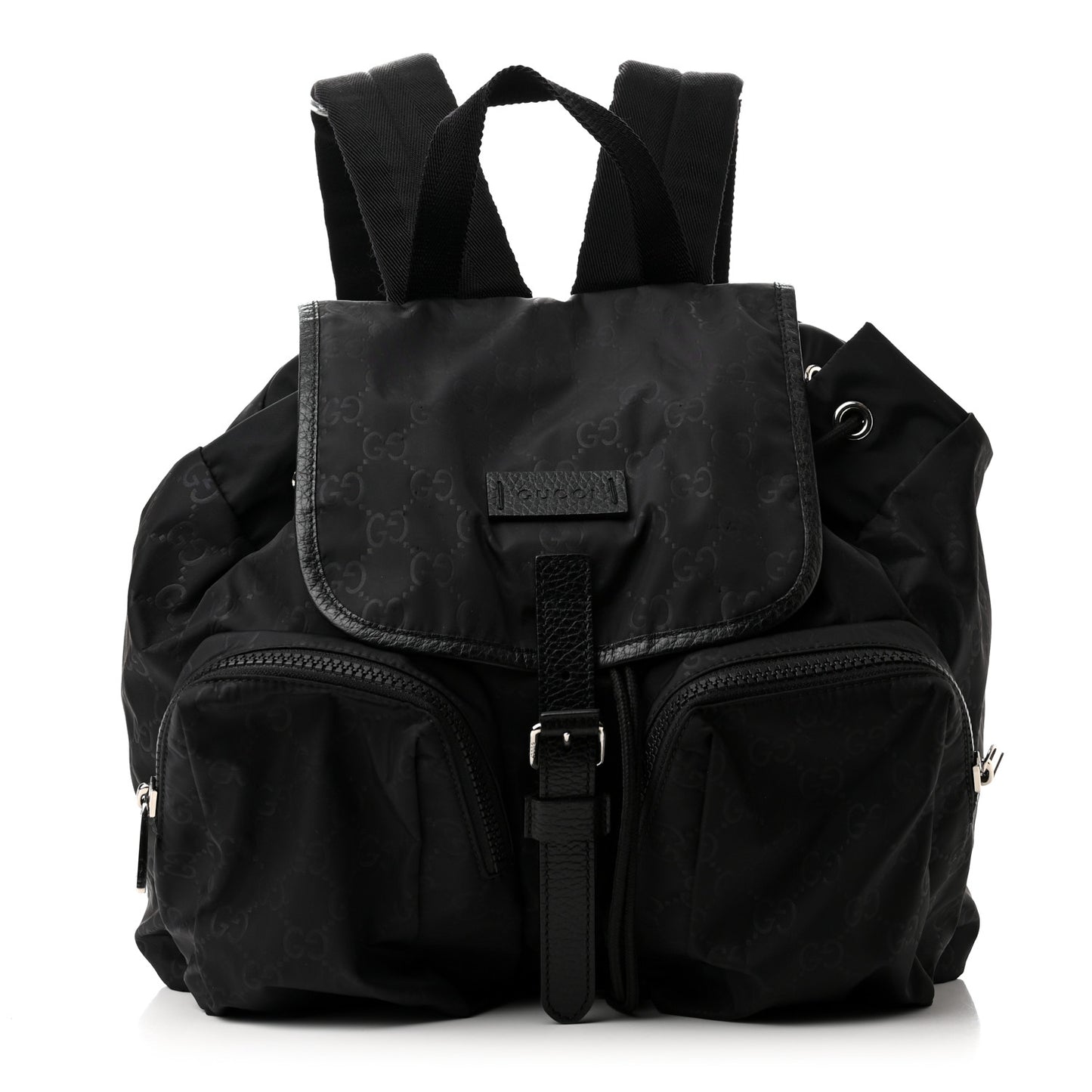 Nylon Monogram Medium Light Single Buckle Backpack Black