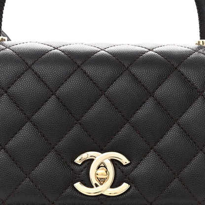 Chanel Caviar Quilted Small Coco Handle Flap Dark Brown 8 of 14