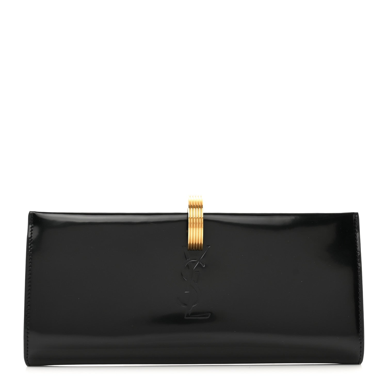 Saint Laurent Patent Daria Clutch Black 1 of 6