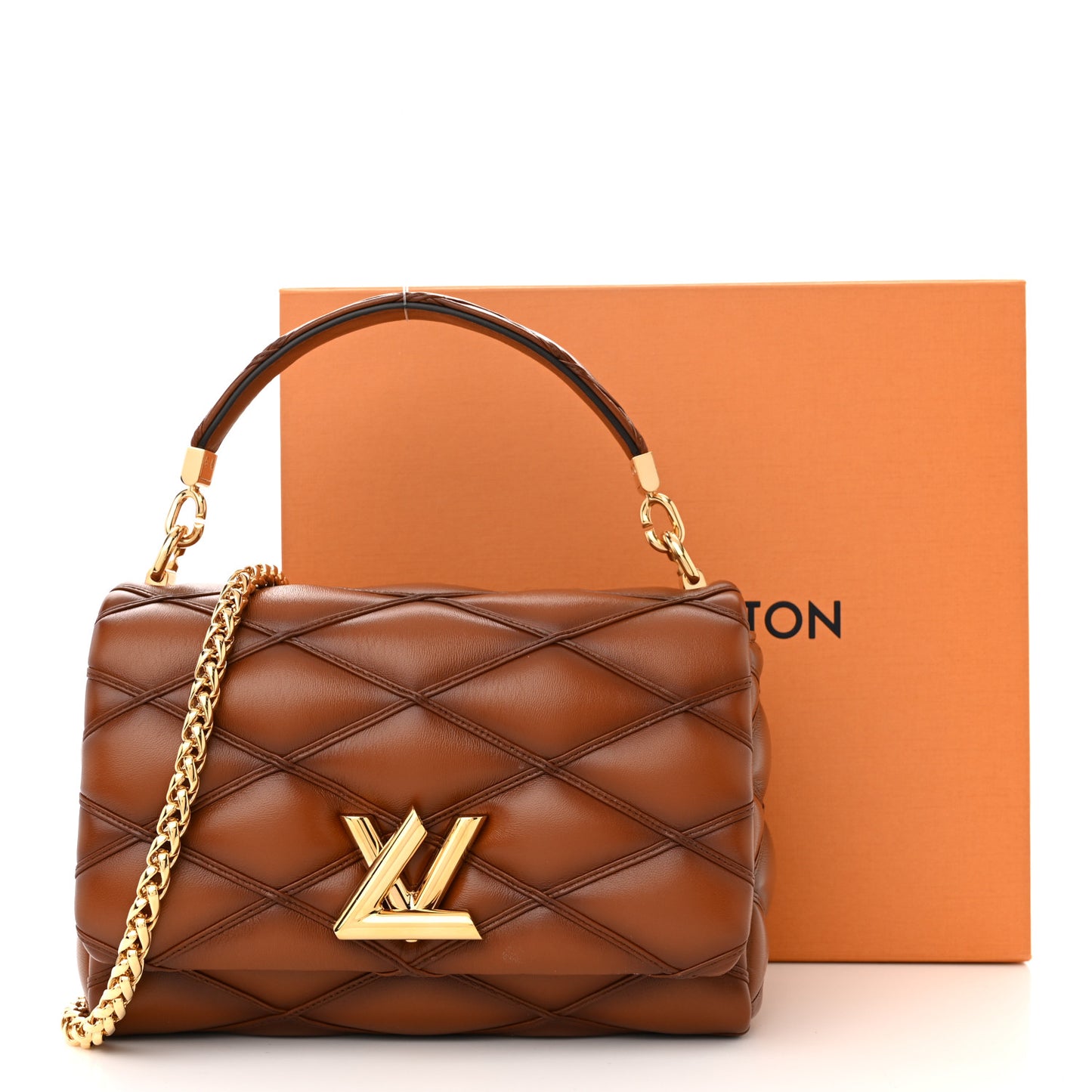 Lambskin Malletage Top Handle GO-14 MM Tan