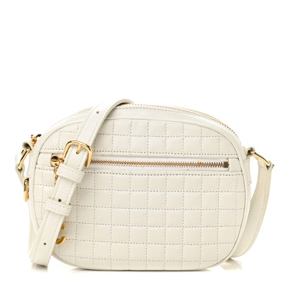 Celine Calfskin Quilted Small C Charm Bag White 1 of 10