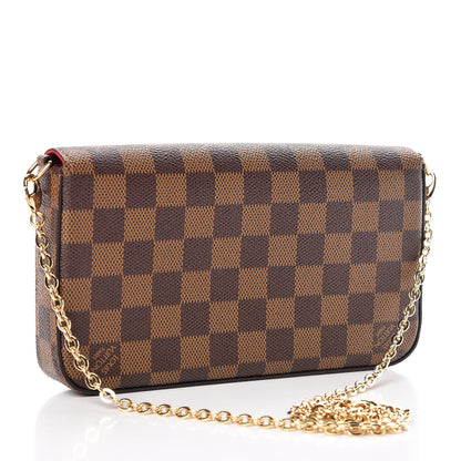 Louis Vuitton Damier Ebene Pochette Felicie Chain Wallet 4 of 13