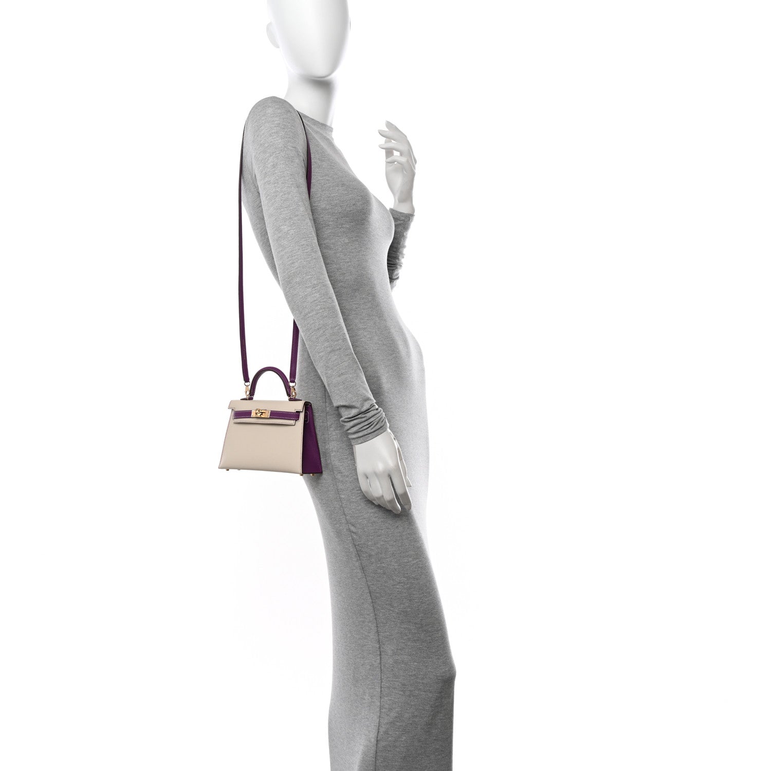 Hermes Epsom Horseshoe Mini Kelly Sellier 20 Craie Anemone 2 of 11