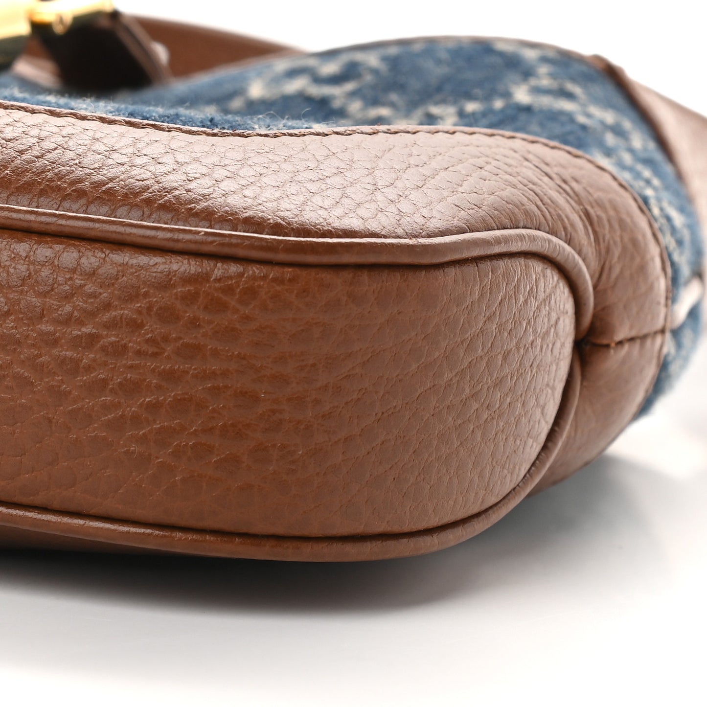 New Denim GG Monogram Calfskin Mini Jackie 1961 Hobo Blue Tea Cuir