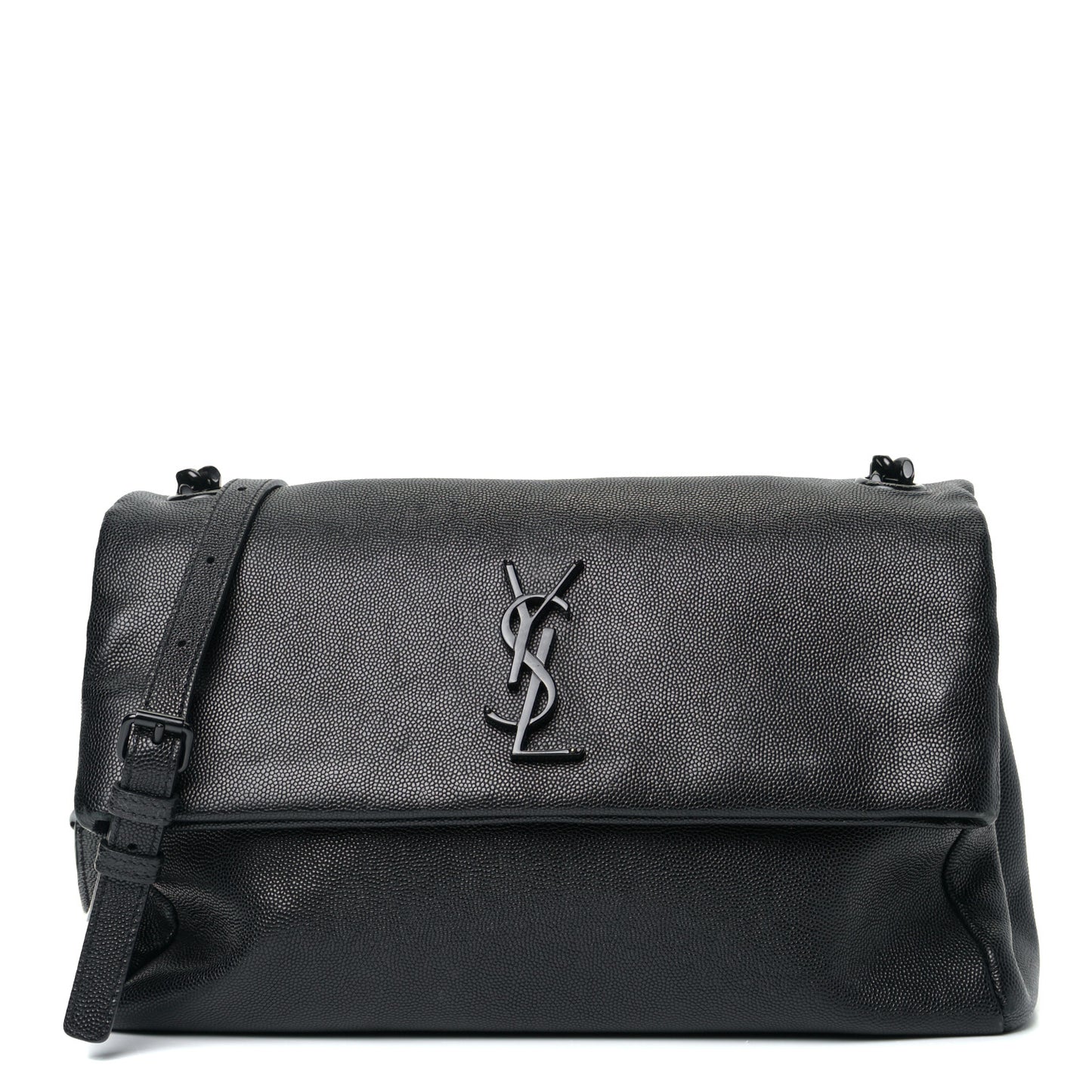 Grain De Poudre Medium West Hollywood Monogram Fold-Over Black