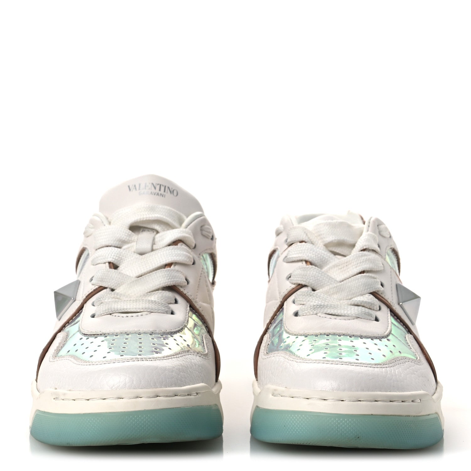 Valentino Garavani Nappa Metallic One Stud Low Top Sneakers 37 White 3 of 14